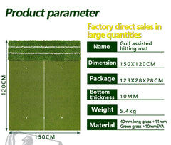 Premium Dual-Turf Golf Mat: Upgraded 5 X 4ft Golf Hitting Mat, Alignment & Angle of Approach Aid Practice Golf Mats, Indoor &