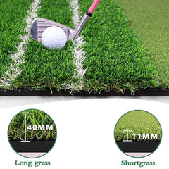 Premium Dual-Turf Golf Mat: Upgraded 5 X 4ft Golf Hitting Mat, Alignment & Angle of Approach Aid Practice Golf Mats, Indoor &