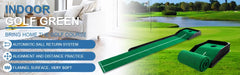 KOFULL Golf Putting Green Mini Golf Putting Mat with Ball Return for Putter Practice Indoor/Outdoor Training Tools