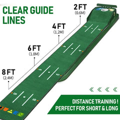 Golf Indoor Putting Mat Putter Trainer Green Carpet Practice Set Ball Return Mats PM009