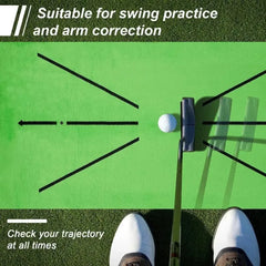 Golf Training Mat Swing Practice Pad with Trajectory Marking for Batting Direction Detection