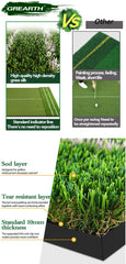 Premium Dual-Turf Golf Mat: Upgraded 5 X 4ft Golf Hitting Mat, Alignment & Angle of Approach Aid Practice Golf Mats, Indoor &