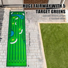 VIKAMA Mini Golf Green Putting Mat Portable Anti Slip Indoor Training Rug Home Office Decor Floor Mat