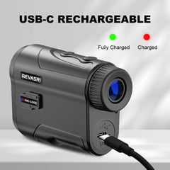 REVASRI 6x Magnification Golf Rangefinder, 1000 Yards/M with Flag Lock Vibration and Slope-Compensated Distance for Golfing