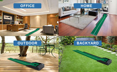 KOFULL Golf Putting Green Mini Golf Putting Mat with Ball Return for Putter Practice Indoor/Outdoor Training Tools