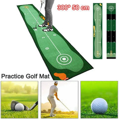 Foldable Golf Putting Practice Mat Anti-Slip Lightweight Golf Putting Green Blanket 50X300cm Portable Golf Training Pad Adults