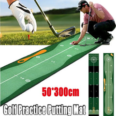 Foldable Golf Putting Practice Mat Anti-Slip Lightweight Golf Putting Green Blanket 50X300cm Portable Golf Training Pad Adults