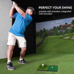 Golf Hitting Mat Artificial Turf Golf Practice Mat with Tee Hole Portable for Training Swing & Chipping in Backyard, Garage, Bas