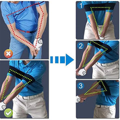 Professional Elastic Swing Golf Swing Arm Band Belt Men Women Beginners Gesture Alignment Training Aid Golf Practicing Guide