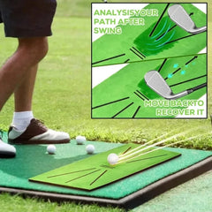 Golf Training Mat Swing Practice Pad with Trajectory Marking for Batting Direction Detection