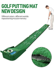 Golf Indoor Putting Mat Putter Trainer Green Carpet Practice Set Ball Return Mats PM009