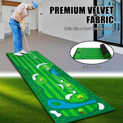 VIKAMA Mini Golf Green Putting Mat Portable Anti Slip Indoor Training Rug Home Office Decor Floor Mat