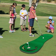 Putting Green Mats Set for Golf Putting Use Included 1 Putter & 3 Balls Training Aid Put Cup & Flags Indoor Outdoor Training Mat
