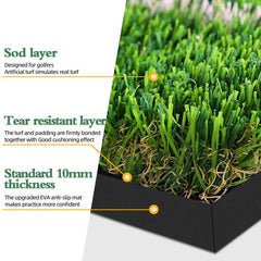 Premium Dual-Turf Golf Mat: Upgraded 5 X 4ft Golf Hitting Mat, Alignment & Angle of Approach Aid Practice Golf Mats, Indoor &