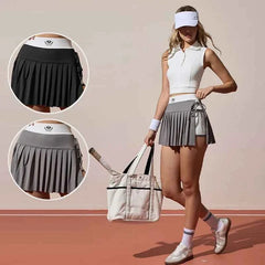 Women's High Waist Lace-Up Tennis Golf Skort