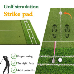 Premium Dual-Turf Golf Mat: Upgraded 5 X 4ft Golf Hitting Mat, Alignment & Angle of Approach Aid Practice Golf Mats, Indoor &