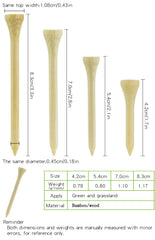 100Pcs/Bag Golf Tees Bamboo Golf Balls Holder 4 Sizes Available Drop Ship 42mm 54mm 70mm 83mm ﻿