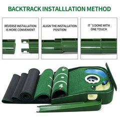 Golf Indoor Putting Mat Putter Trainer Green Carpet Practice Set Ball Return Mats PM009