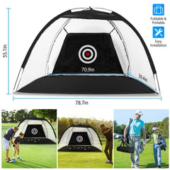 Golf Training Net with Target Cloth & Carry Bag – Indoor/Outdoor Practice