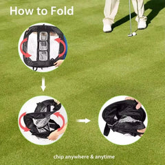 Foldable Golf Chipping Net for Backyard Indoor Portable Target Practice Golf Accuracy Swing Training Aid Pop Up Golf Hitting Net