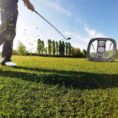 Foldable Golf Chipping Net for Backyard Indoor Portable Target Practice Golf Accuracy Swing Training Aid Pop Up Golf Hitting Net