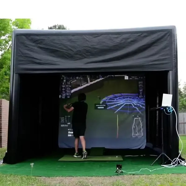Golf Simulator Hitting Bay Golf Screen Fence Inflatable Golf Simulator Tent