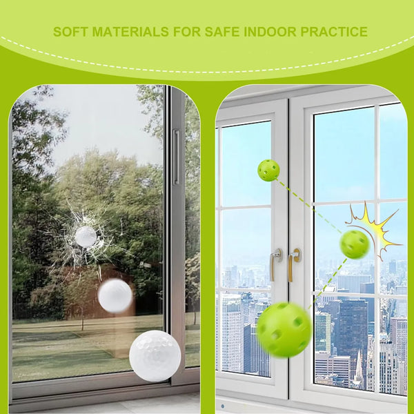 6/12/24/48Pcs Bag 42MM Practice Golf Ball Perforated Color Indoor Airflow Plastic Golf Balls Training Toy Ball