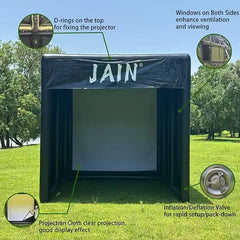 High Quality PVC Custom Print Black Outdoor Golf Simulator Cage Enclosures Indoor Inflatable Golf Tent Simulator for Home