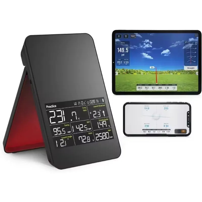 SC4 PRO Golf Launch Monitor with 3D Driving Range Simulator Portable Indoor Outdoor Swing Analyzer Golf Tracker Built-in
