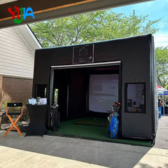Custom Inflatable Golf Simulator Enclosure with Impact Display Projection Screen 13x10FT Indoor/Outdoor Golf Tent For Club