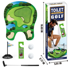 Toilet Golf Balls Game Set Mini Indoor Putting Green Toy for Bathroom Funny Entertainment Golf Perfect Gift for Dad or Boyfriend