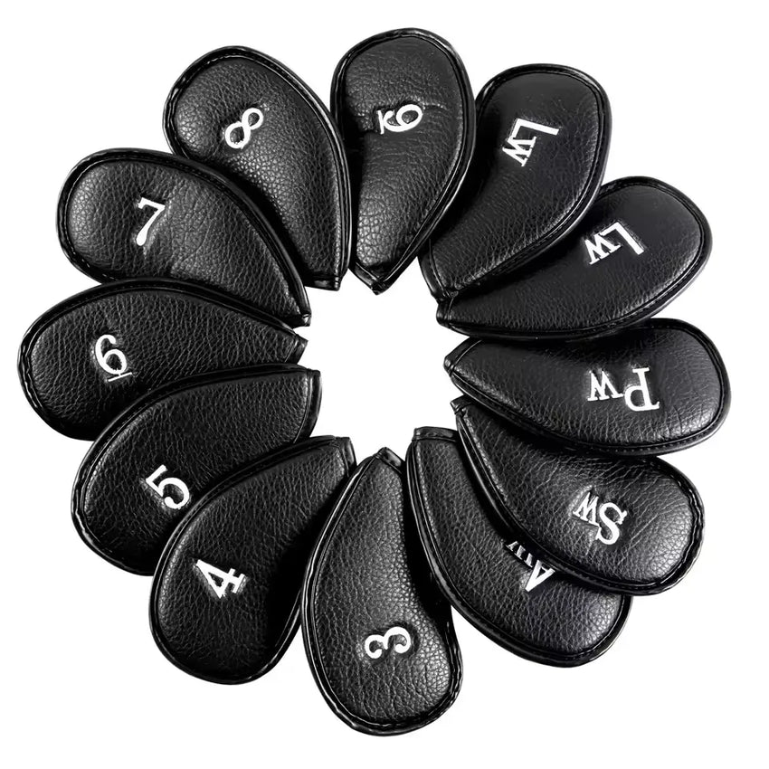 12 pieces / sets of thick synthetic leather golf club head covers, suitable for all brands of golf clubs, multiple styles