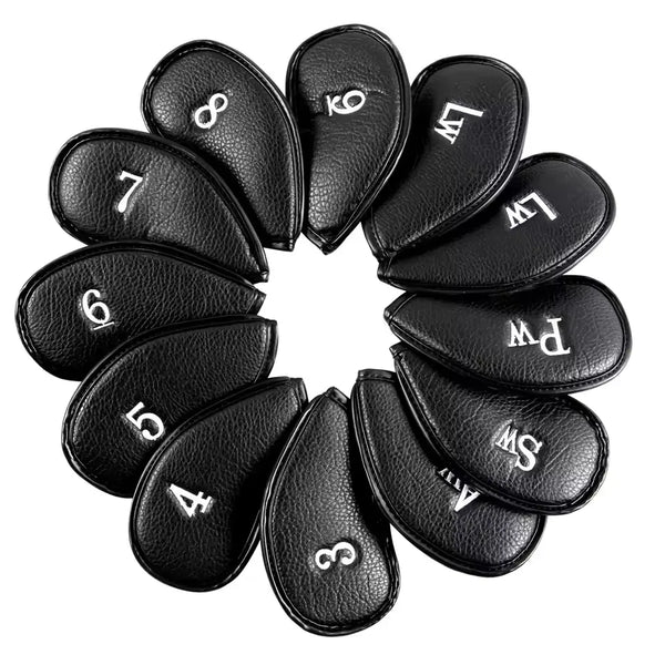 12 pieces / sets of thick synthetic leather golf club head covers, suitable for all brands of golf clubs, multiple styles