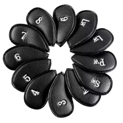 12 pieces / sets of thick synthetic leather golf club head covers, suitable for all brands of golf clubs, multiple styles
