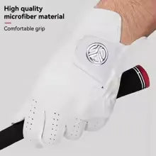 1 Pcs Men's Left Hand Golf Glove Right Hand Micro Soft Fiber Breathable Mens Golf Gloves White Color