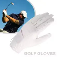 1 Pcs Men's Left Hand Golf Glove Right Hand Micro Soft Fiber Breathable Mens Golf Gloves White Color