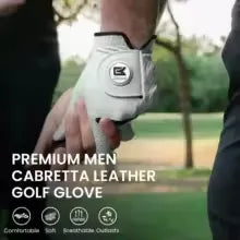Cabretta Leather Golf Glove for Men Left Hand 1 Pack with Ball Marker, Soft and Premium Grip for Right Handed Golfers