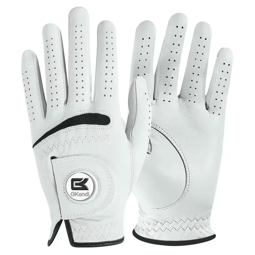 Cabretta Leather Golf Glove for Men Left Hand 1 Pack with Ball Marker, Soft and Premium Grip for Right Handed Golfers