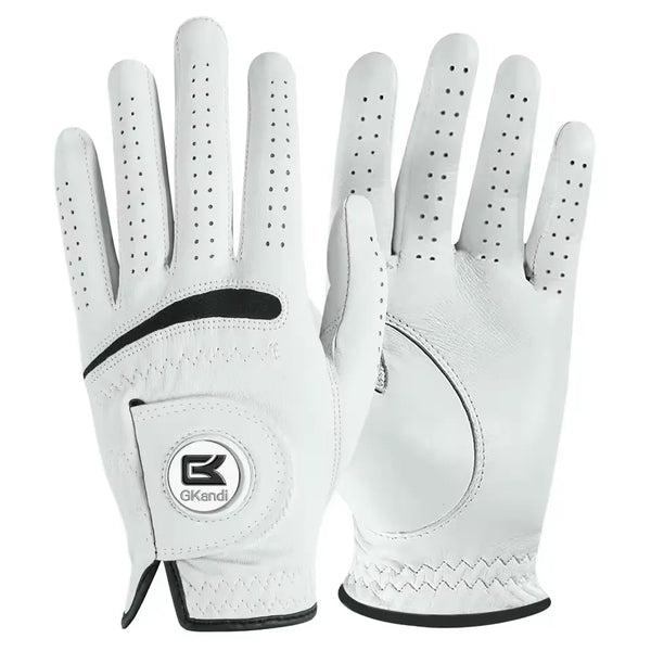 Cabretta Leather Golf Glove for Men Left Hand 1 Pack with Ball Marker, Soft and Premium Grip for Right Handed Golfers