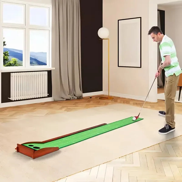 Perfect Practice Golf Putting Mat with Ball Return - Portable Practice Putting Green - Training Aid for Indoor, Outdoor Golf Pra