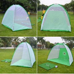 Indoor 2M Golf Practice Net Tent Golf Hitting Cage Garden Grassland Practice Tent Golf Training Equipment Mesh Mat Outdoor Swing